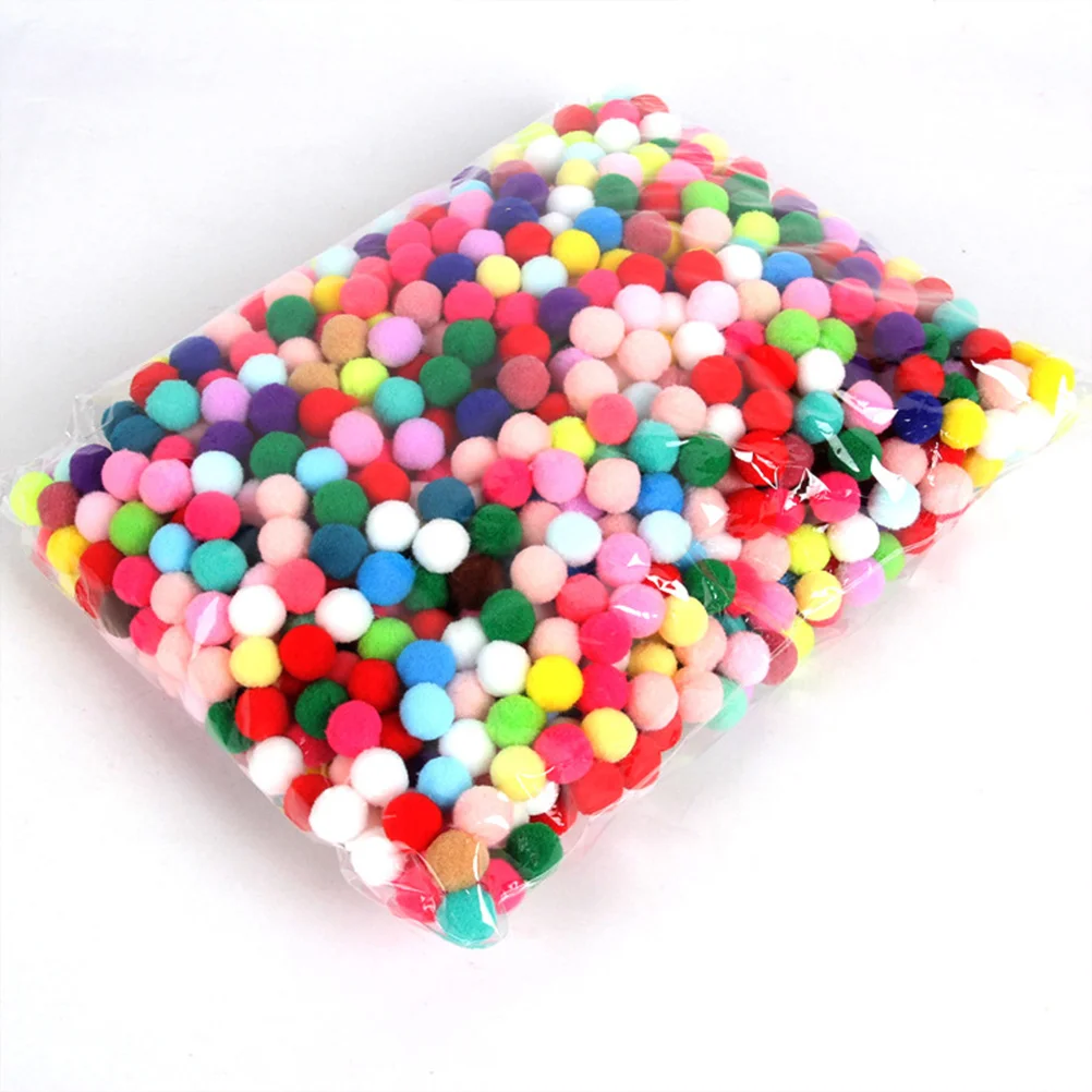 

1000pcs 2Cm Colorful Ball High Elastic Polyester Diy Pompom Craft Material For Kids Art Projects Keychain Decor Accessories