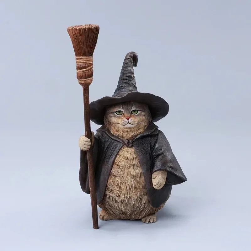 JXK 1/6 Scale Lovely Smalle Cat Simulation Pet Animal Toys with Broom Model for 12