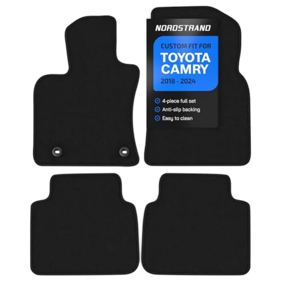 

Floor Mats for Toyota Camry 2018-2024 - Custom Fit 3D Carpet Mats - 1st and 2nd Row Set - Anti-Slip Backing - Carpet All Weathe