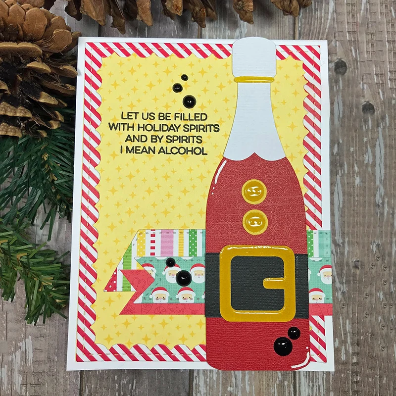 

Christmas Santa Snowman Wine Bottle Cutting Dies Stencils For DIY Scrapbooking Decorative Embossing Handcraft Die Cutting