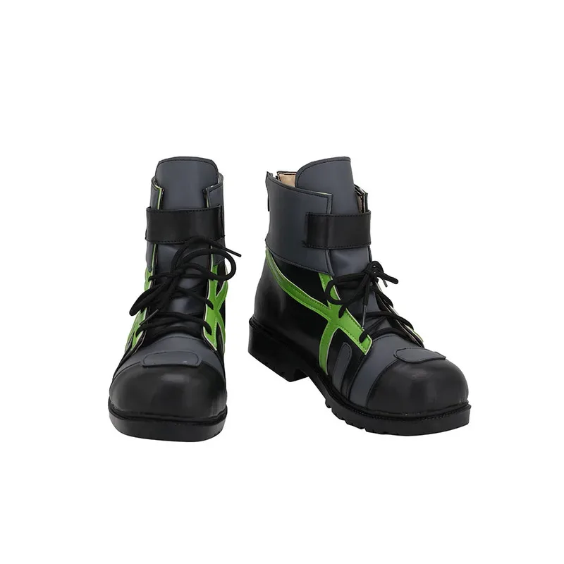 Ridingirls – bottes de Cosplay Anime Raimu Kawasaki, chaussures en cuir gris, sur mesure, de toutes tailles