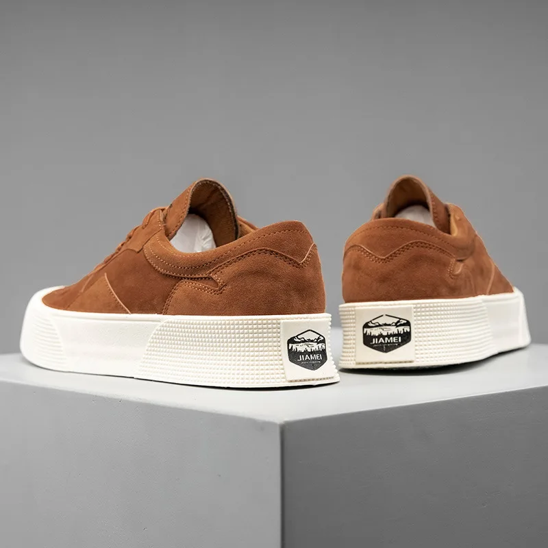 Baskets Rondes à Lacets pour Homme, Chaussures Décontractées, à Plateforme, de Skateboard, Nouvelle Collection 2024