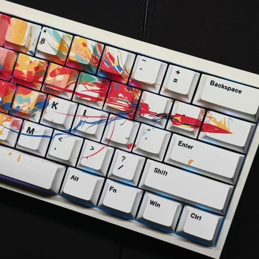 Hongying Guolong الحبر keycap PBT خمسة الجوانب التسامي الارتفاع الأصلي 60/68 مفاتيح مخصصة للرياضات الإلكترونية