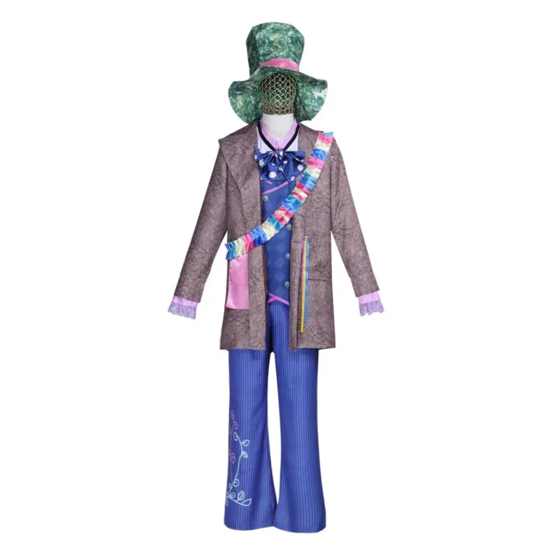 ❤ Disfraz de Alicia en el país de las Maravillas, trajes de Sr. Hatter, disfraces de Sombrerero Loco, ropa de juego de rol de Carnaval de Halloween para adultos ★ ❤ ★