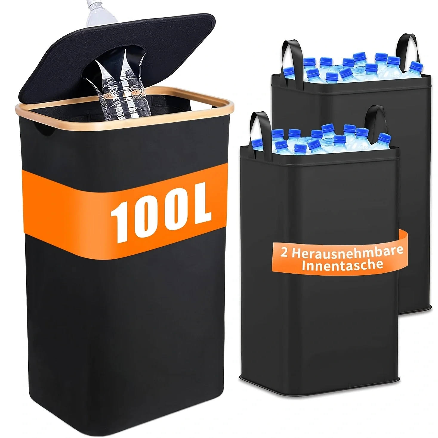 Folding Waste Bottle Collection Tote Bag Reusable Recyclable Empty Beverage Bottle Storage Portable Organizer Bag Home Sorting