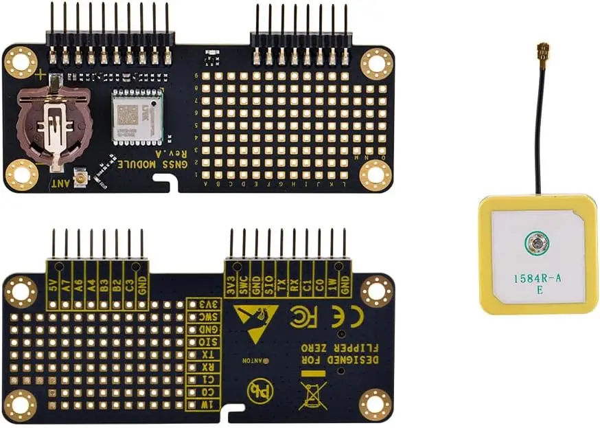 

GNSS-модуль-приемник для Flipper Zero, поддерживает системы GPS, BeiDou (BDS), ГЛОНАСС и QZSS, с активной GNSS-антенной