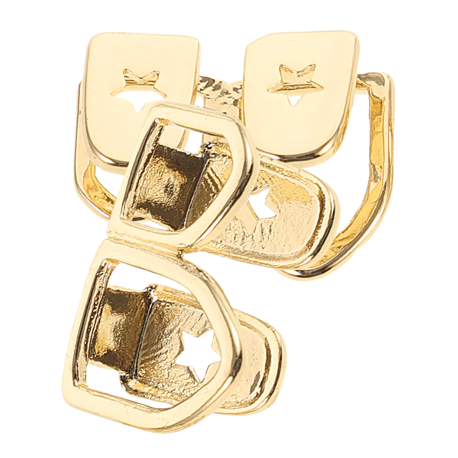 

2pcs Golden Teeth Braces Copper Grill Hip-Hop Style Decorative Teeth Jewelry Mouth Grills Rapper Accessories Cosplay Props Metal