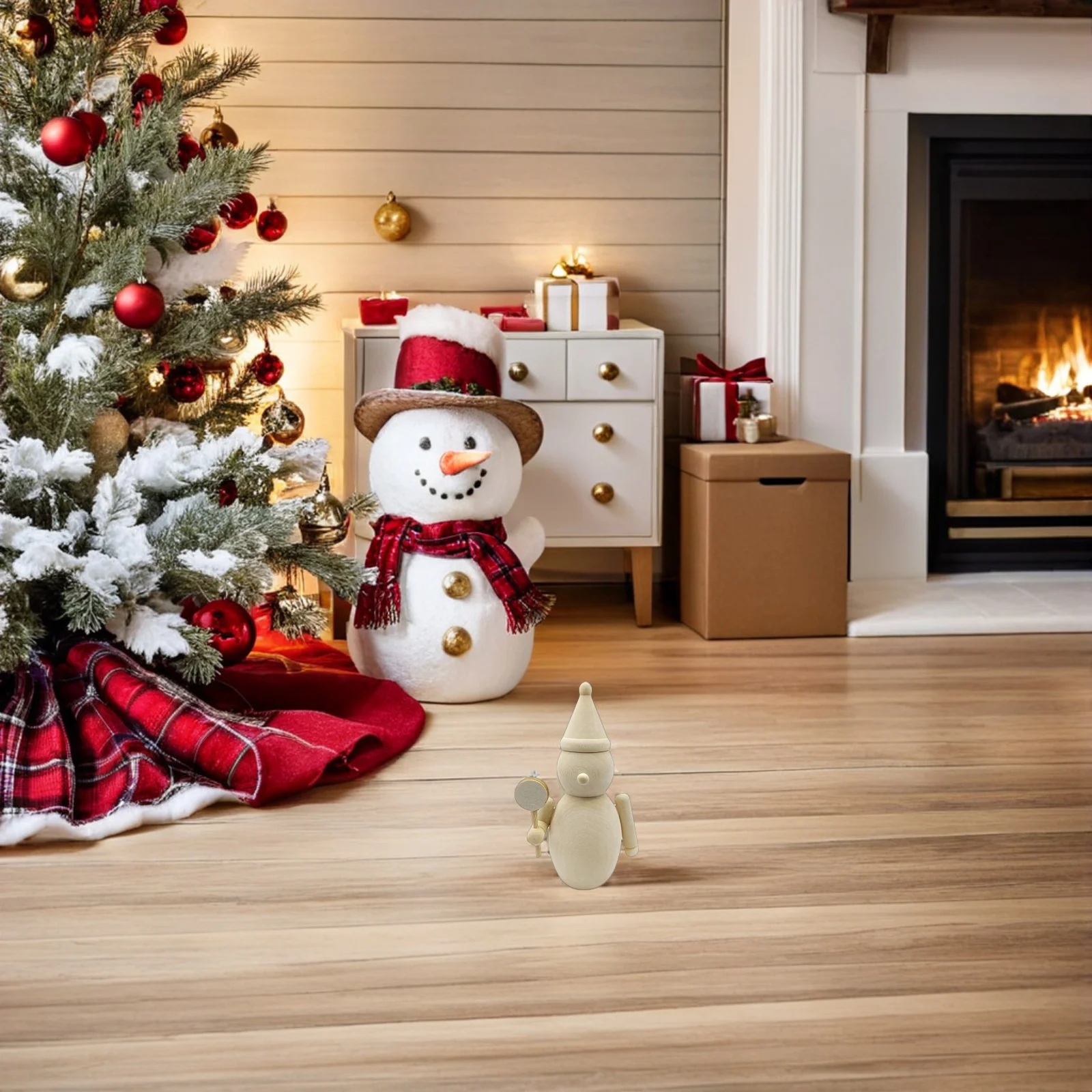 Conjunto de 3 Quebra-Nozes de Madeira Simples Feitos à Mão, Fáceis de Pintar, Perfeito para Decorações de Feriado e Projetos Artísticos Festivos