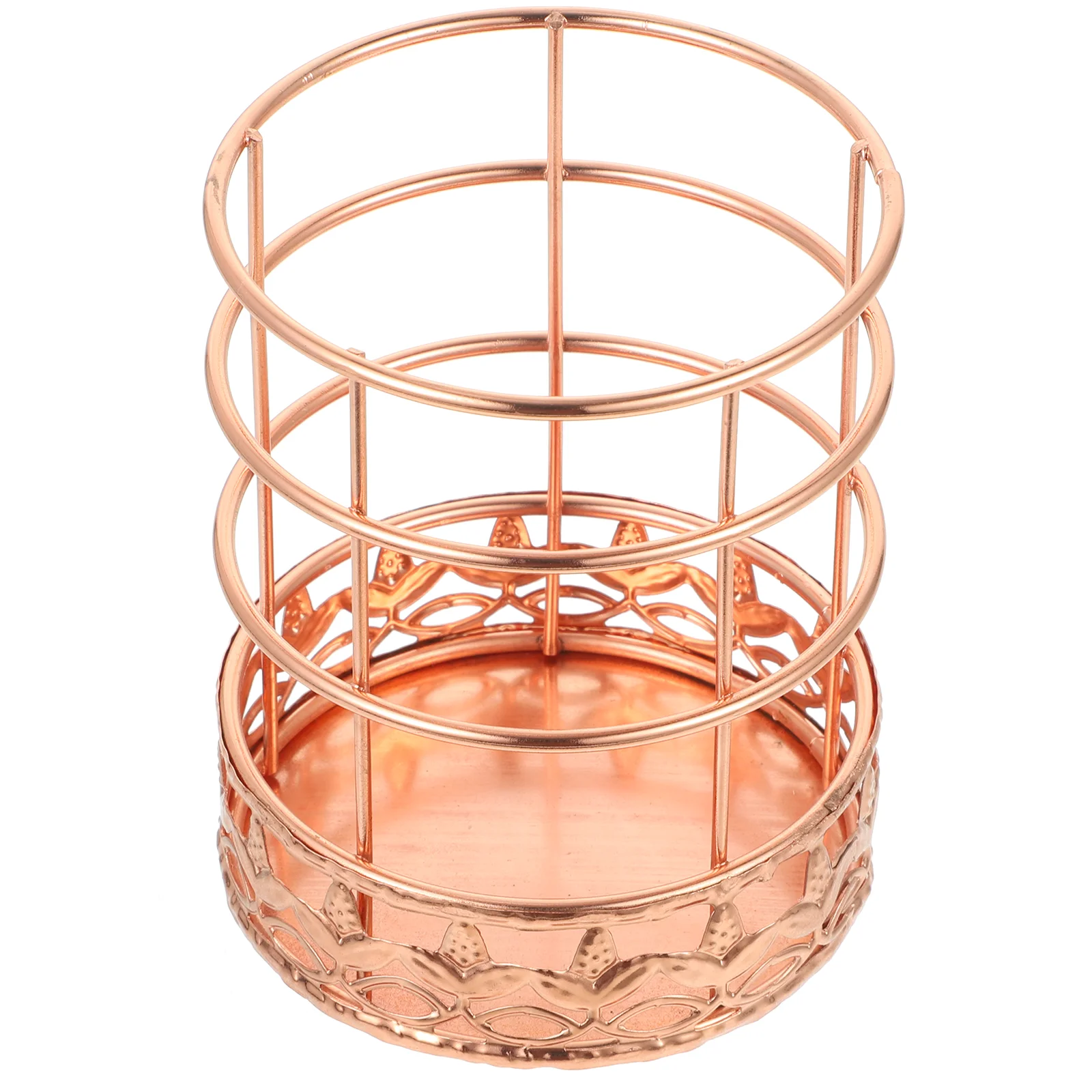 

Metal Rose Gold Pen Holder Office Desk Organizer Erasable Refills Wrought Iron Hollow Star Pencil Pots