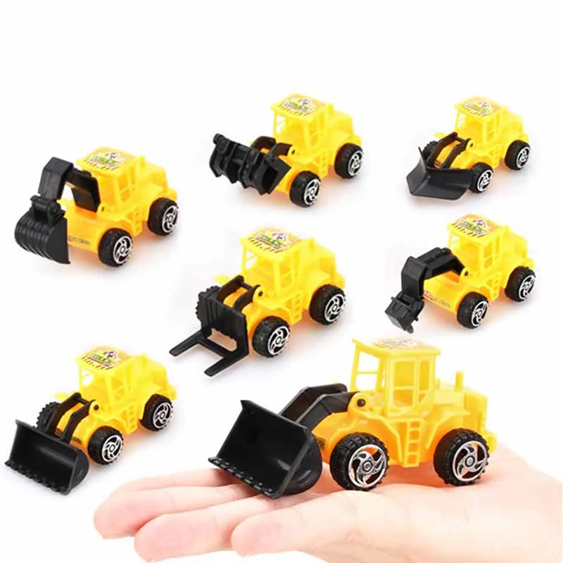 6Pcs Mini simulazione plastica ingegneria veicolo giocattolo modello Puzzle per bambini giocattoli escavatore Gliding auto giocattolo modello regali per ragazzi