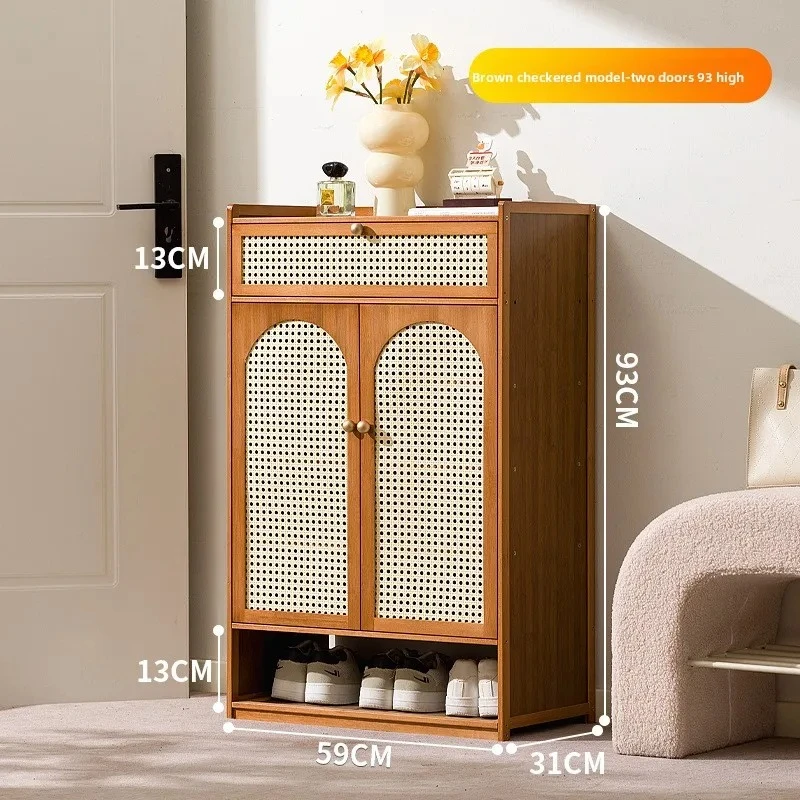 Light luxury bamboo dustproof shoe cabinet, large capacity multi-layer storage cabinet, living room cabinet, dining cabinet
