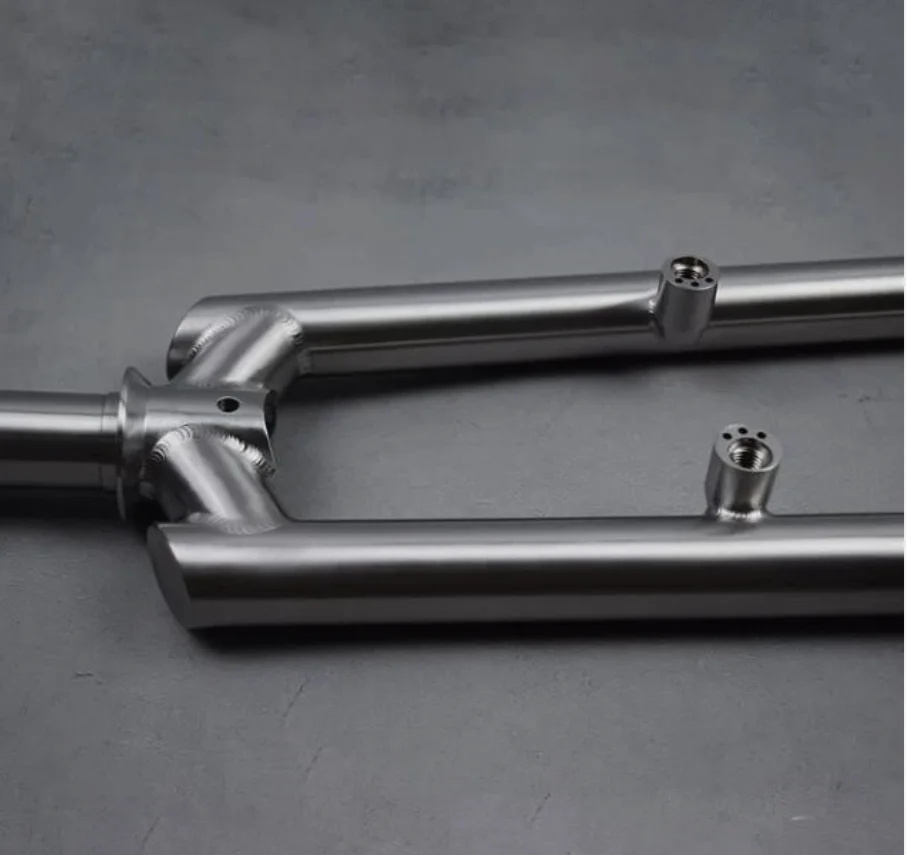 Titanium MTB Bicycle Front Fork V brake + Disc brake 1 1/8