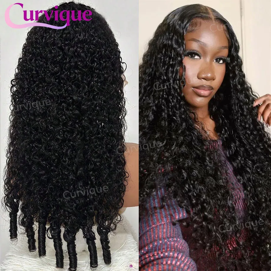 

Burmese Curly Human Hair Wigs 13x6 HD Lace Wig Deep Water Wave Transparent Lace Frontal Human Hair Wigs Pre Plucked For Woman