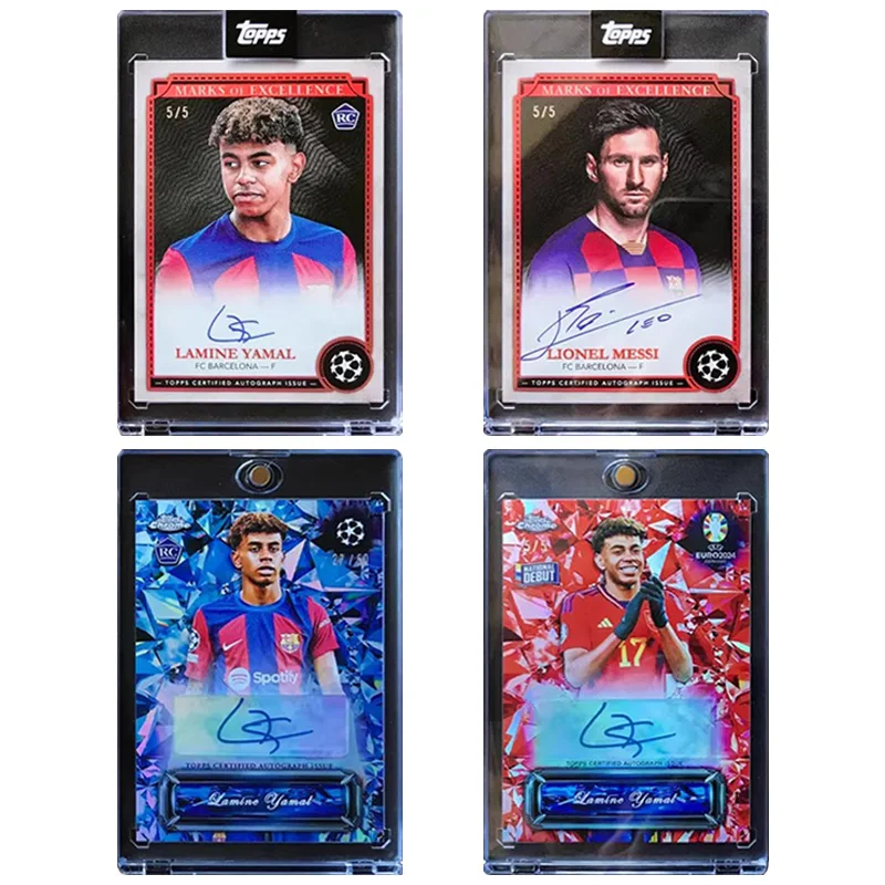 

Toops Chrome 2025 Lamine Yamal Lionel Messi Fc Barcelona Diy Homemade Football Star Autograph Trading Cards Gift Collection