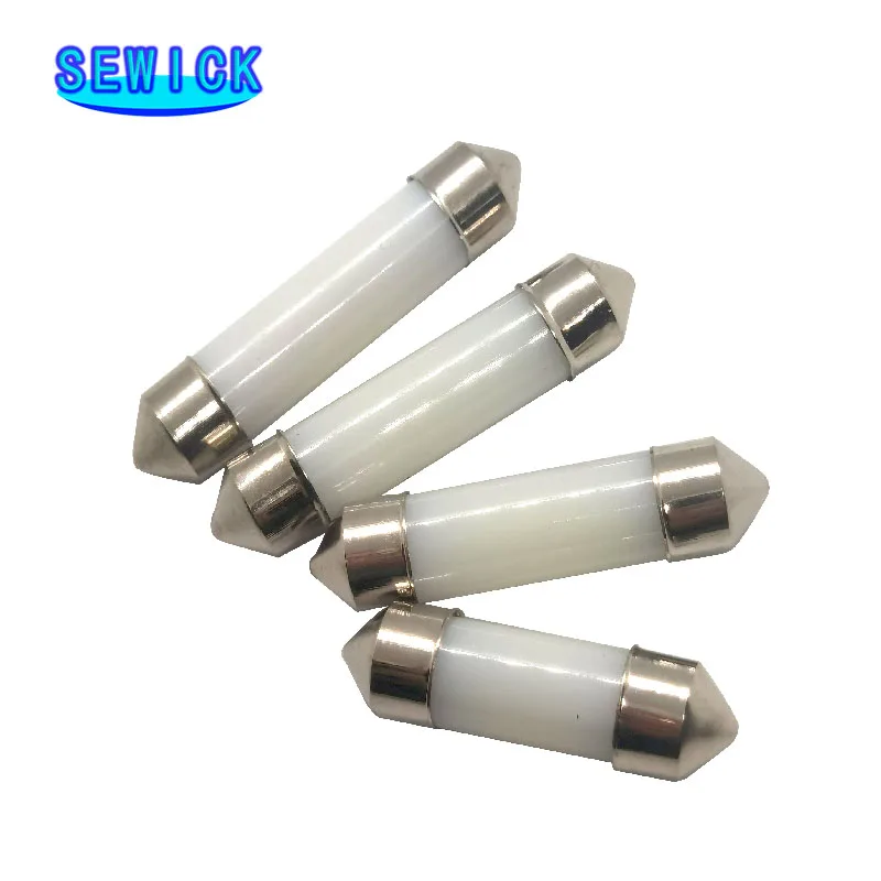 

300pcs Festoon COB Dome Lights Car Interior Glass Lens Case C5W 31mm 36mm 39mm 41mm 12chip SMD LED White 6000K 12V