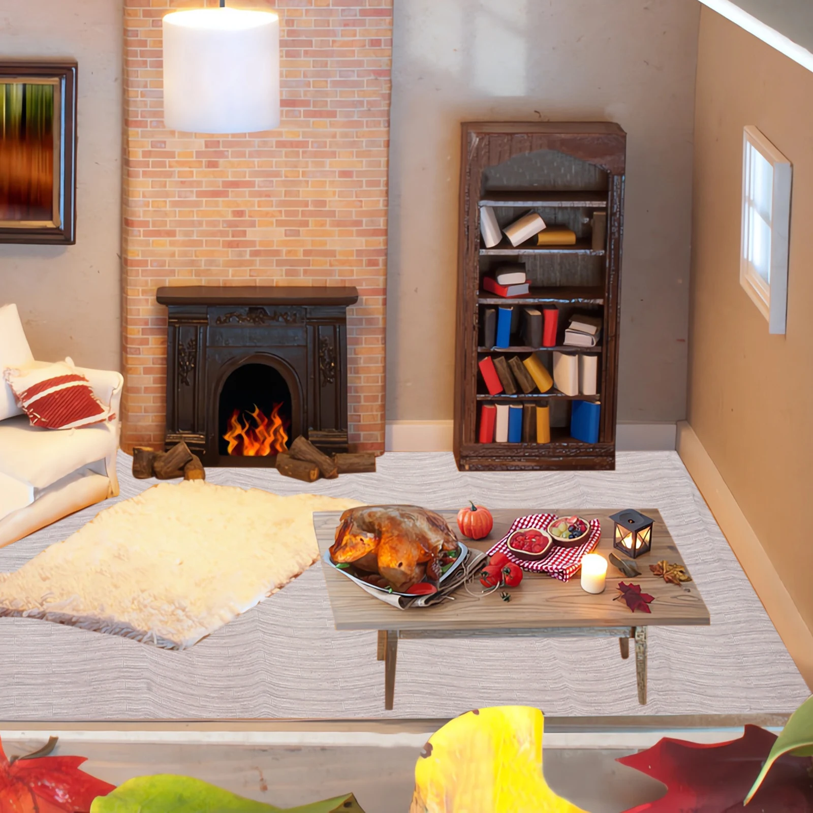 

Miniature Realistic Wood Flooring Sticker Sheets Decorative Floor Tiles For House Accessories