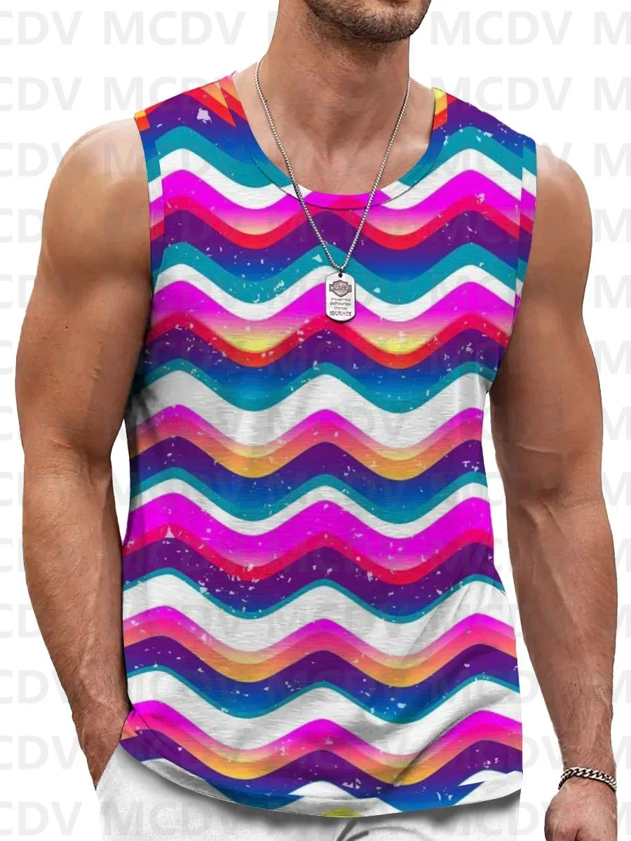 Man Bathing In Beer Printed Crew Neck Tank Top 3D Printed Tank Tops Men Summer Tops