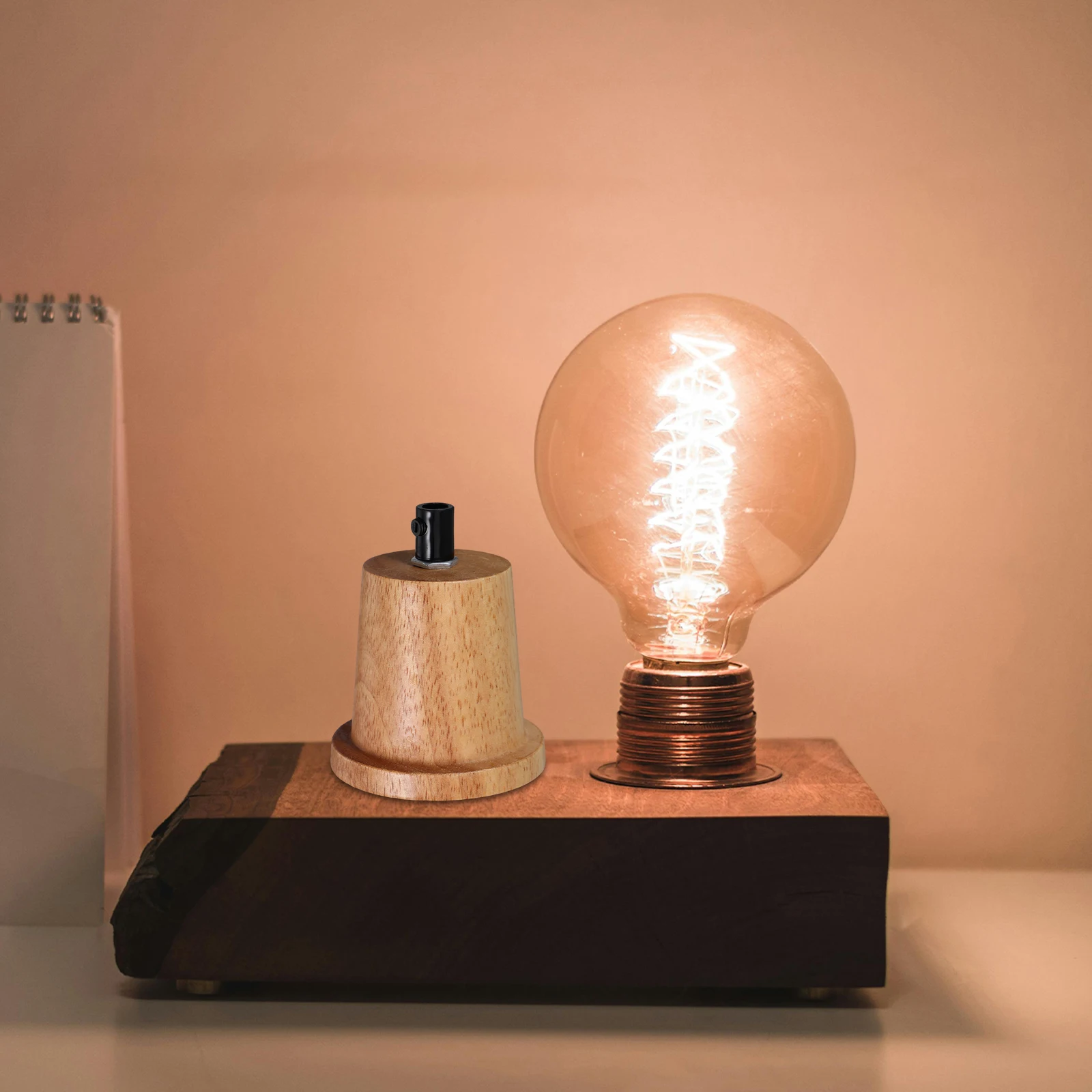

Wooden Lamp Holder E27 Light Socket Mount Bulb Base Pendant Fitting Creative Home Decor Bedroom Dining Room Cafe Modern Design