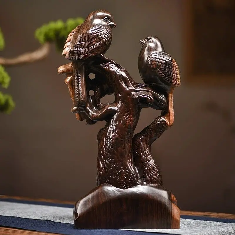 

Ebony Double Happy Door Magpie Ornaments Living Room Decoration Crafts Wedding High-end New House Gift