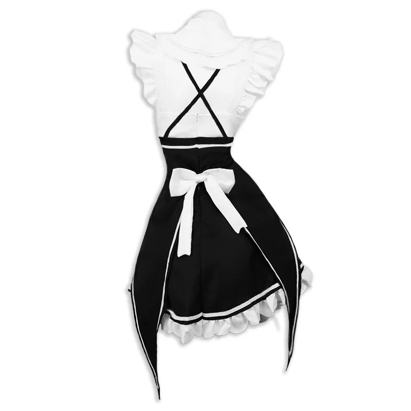 Ram Rem Cosplay Lolita Maid Cosplay Costume Vestido Re:zero Kara Hajimeru Isekai Seikatsu Halloween Costume for Women Loli Dress