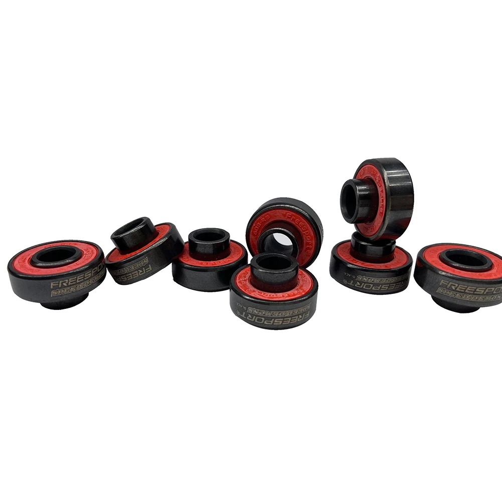 FREESPORT 608 Hybrid Black Ceramic Bearings for Inline Skate or Skateboard Scooter Longboard (Pack of 8)