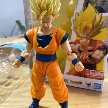 14cm Original Bandai shDragon Ball Z Full Power Son Goku Ssj2 Pvc Action Figures Movable Anime Figurine Model Toys Gift