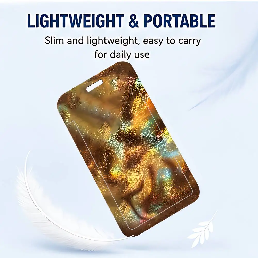 Korean Artistic Cat Gradient Tinfoil NFC Contactless Sliding Card Sleeve For Student Cards, Bus Cards,ID Cards, And Work Permits