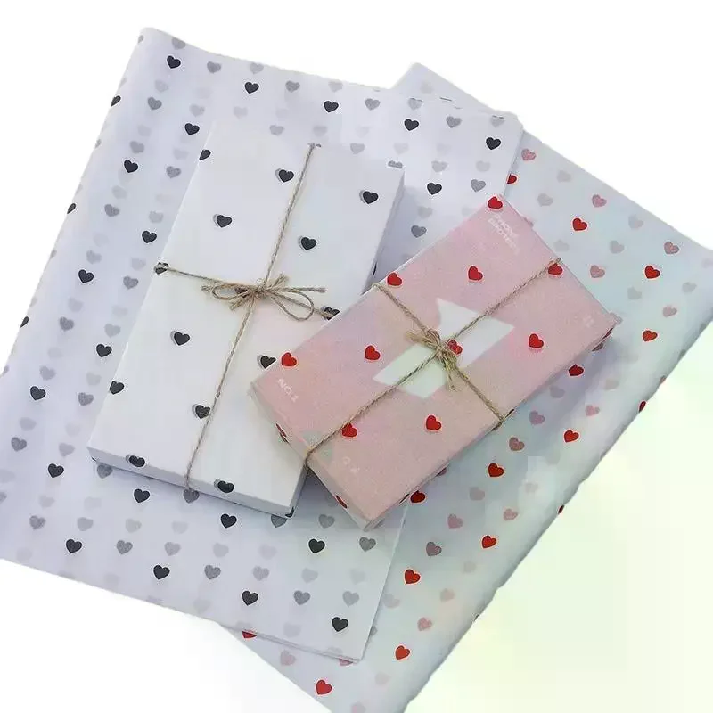 40 Sheets Small Peach Heart Paper Floral Lining Paper Bagged For Floral Arrangements Holidays Birthdays 50X35CM