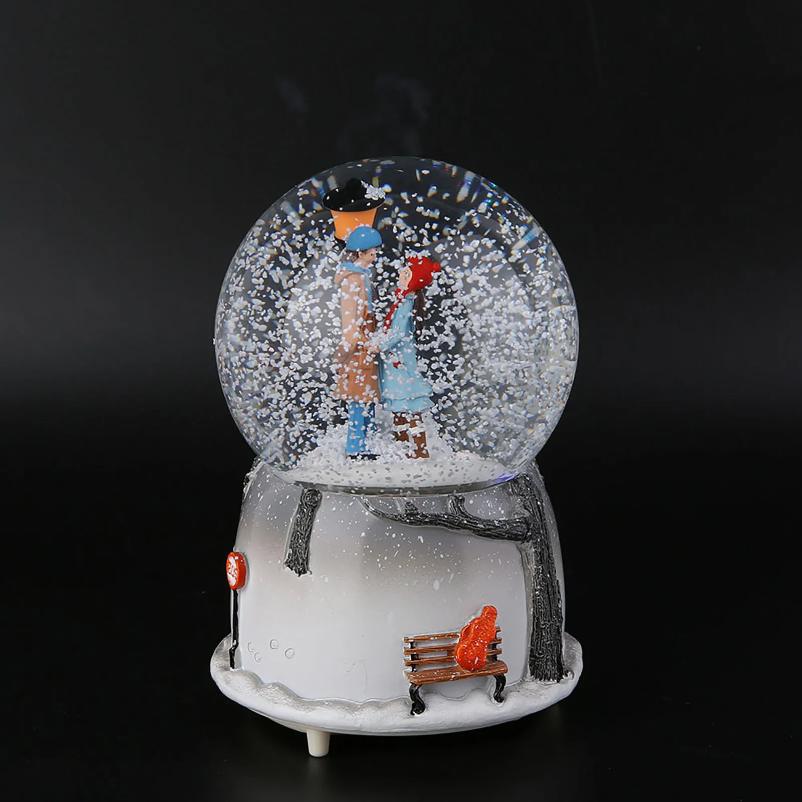 Novelty Night Light Musical Snow Globe Music Box Desktop Ornament