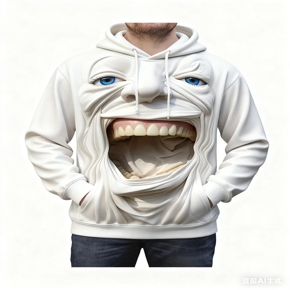 

Autumn and Winter New in Hoodies & Sweatshirts Hip Hop Trend Harajuku Streetwear Funny 3D Printed Oversized Hoodie y2k Clothes