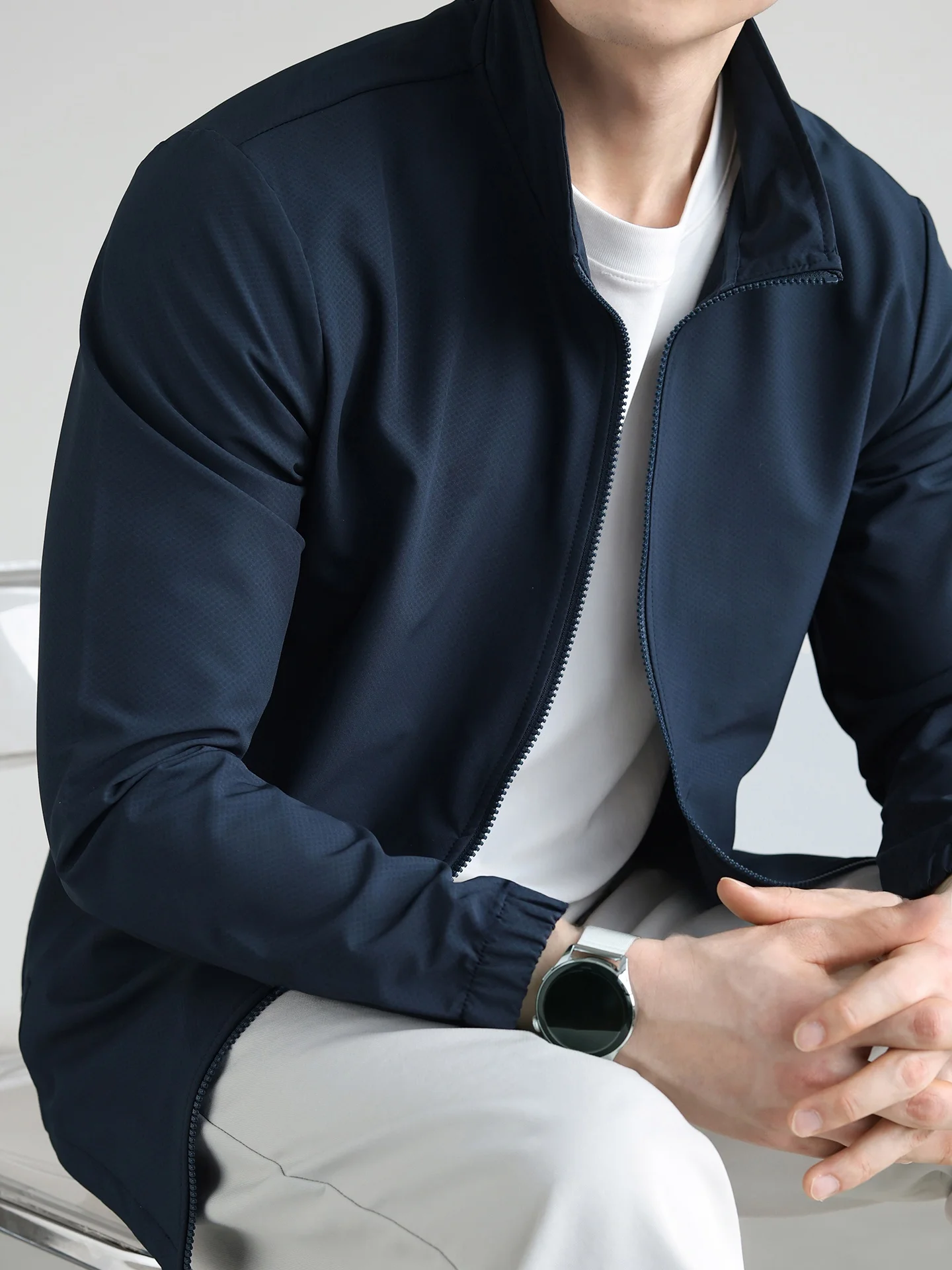 Traveler Series Lightweight Four-Sided Elastic Quick-Dry Commuter Jacket Men's Early Autumn Thin Stand Collar Administrative ...