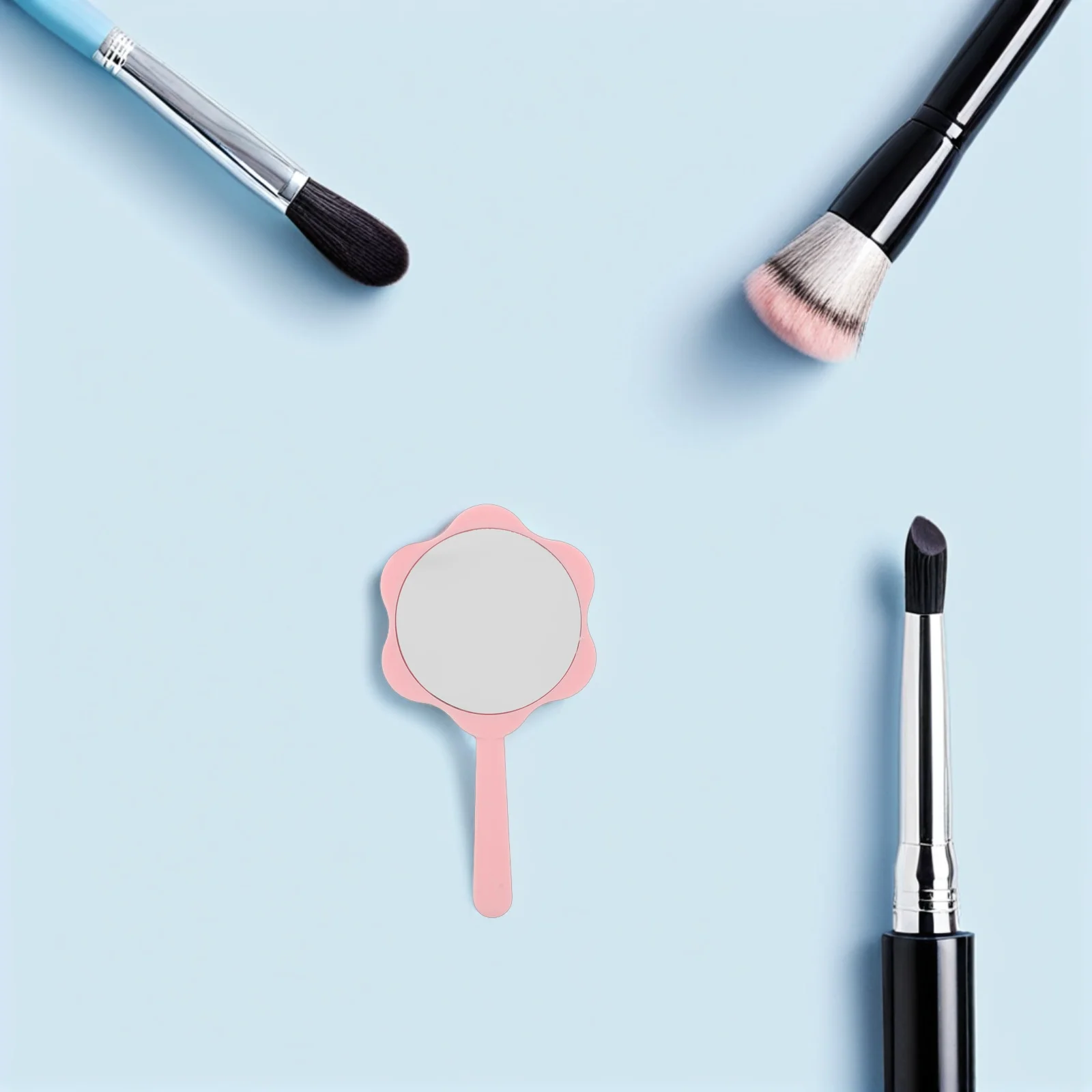 

3Pcs Handheld Makeup Mirrors Compact Portable Flower Design Travel Mirror for Women Face Makeup Assorted Colors