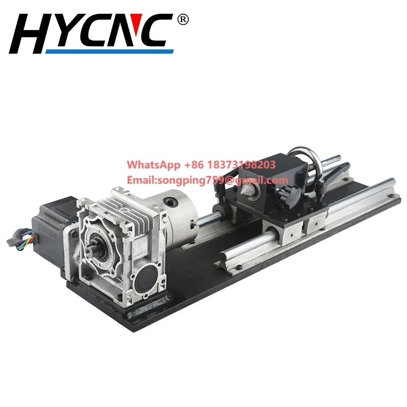CNC Rotating Axis 4th Axis Router Accessory With 80mm 3-Jaw Chuck Turntable A-Axis Kit for CNC Router Woodworking Engraving