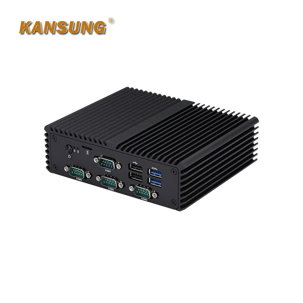 KANSUNG 10th Gen Comet Lake Celeron 5205U Core i3 10110U i5 10210U i7 10710U CPU 2 x 2.5G LAN 4 COM Barebone Fanless Mini PC