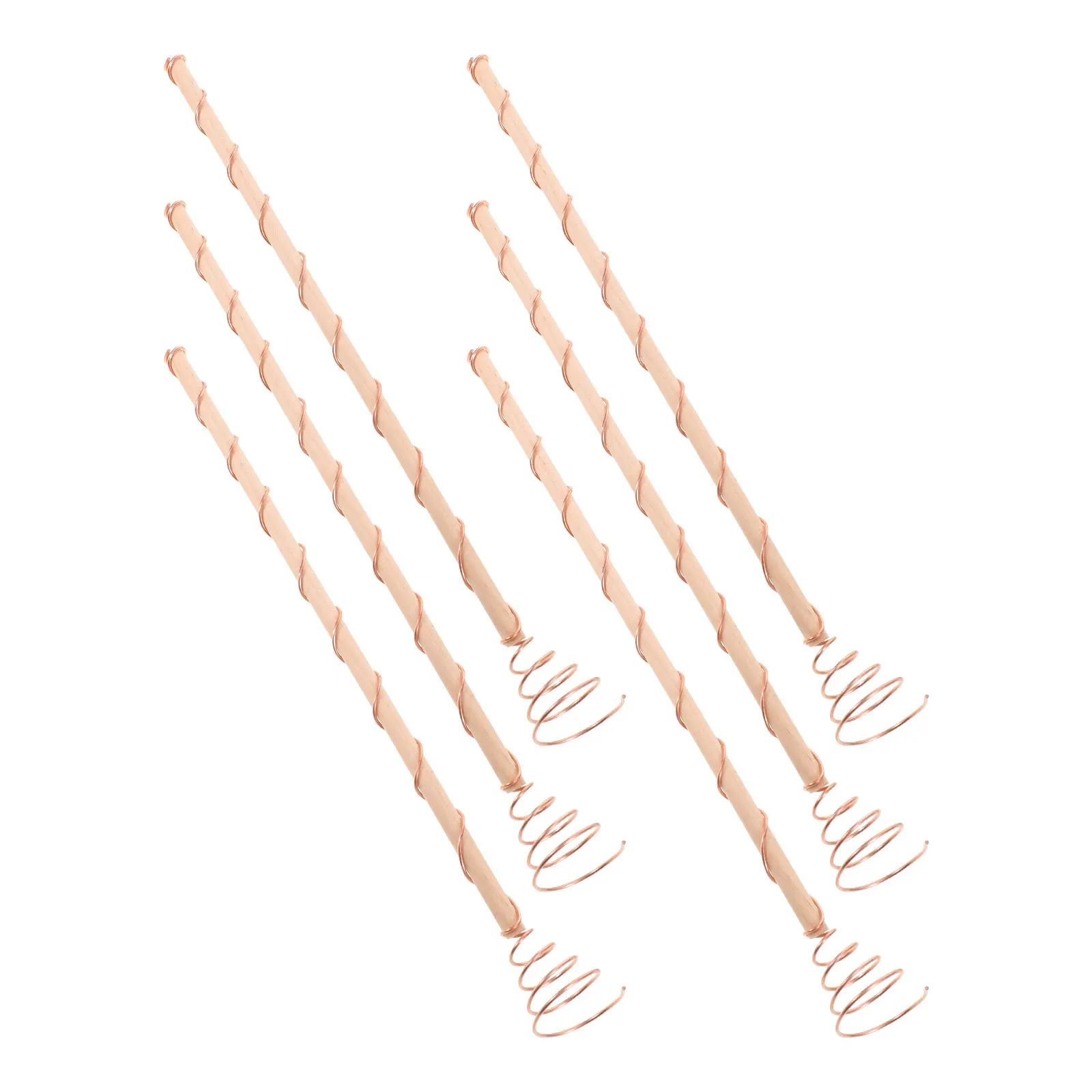 6Pcs Electroculture Copper Plant Stakes 12Inch Copper Coil Wire Antenna Tensor Rings for Vegetable Garden Indoor Greenhouse