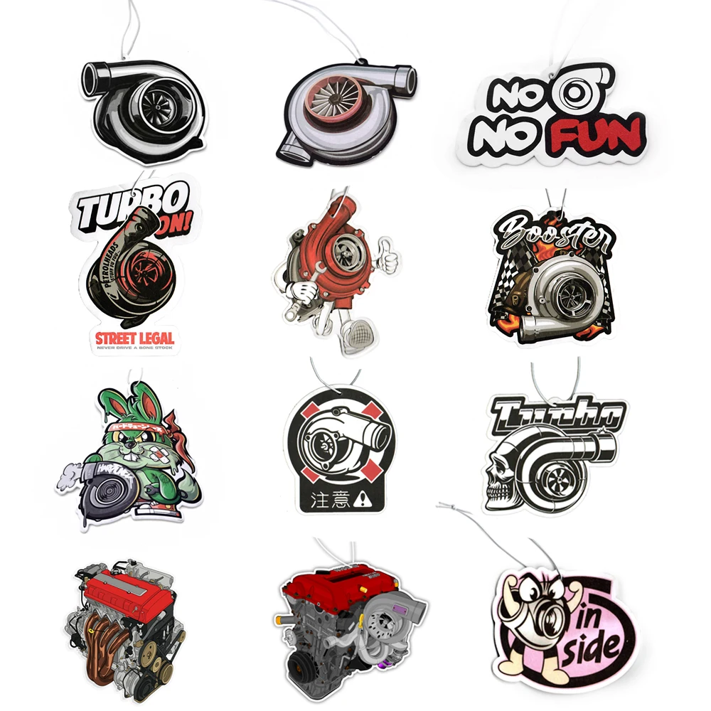 JDM معطر هواء معلق للسيارة ، عطر ورقي بمرآة الرؤية الخلفية ، قلادة ورقية صلبة توربو توابل ، ملحقات عطرية للسيارات ، الأحدث