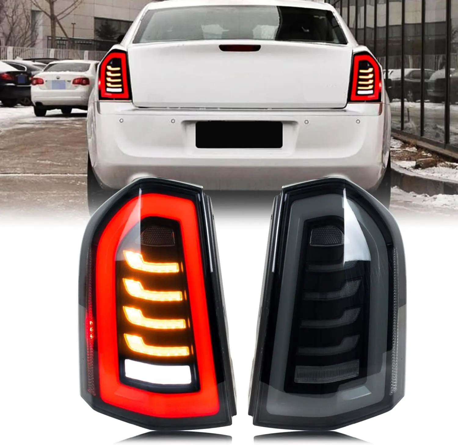 

LED Tail Lights for Chrysler 300 300C 2011-2014 Start-up Animation Sequential Turn Signal Rear Lamps Accessory Assembly
