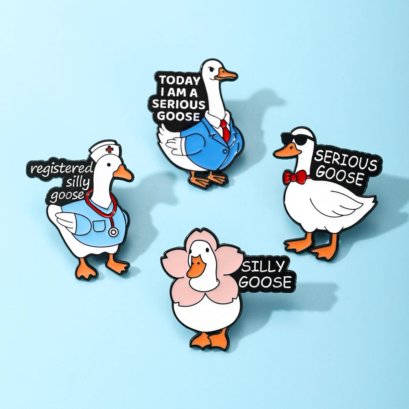 Funny Text Animal Cartoon Metal Badge with Packaging for Doctor Duck