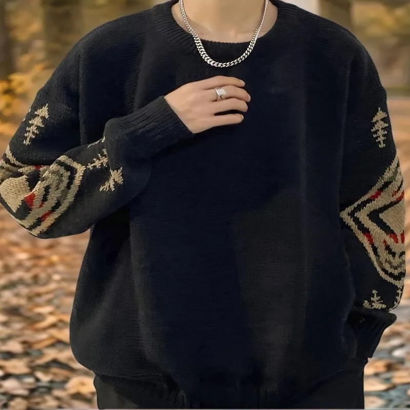 

Retro round Neck Sweater O 11014 Vintage Knitwear Women's Fashion Spring Collection Online And Offline Available