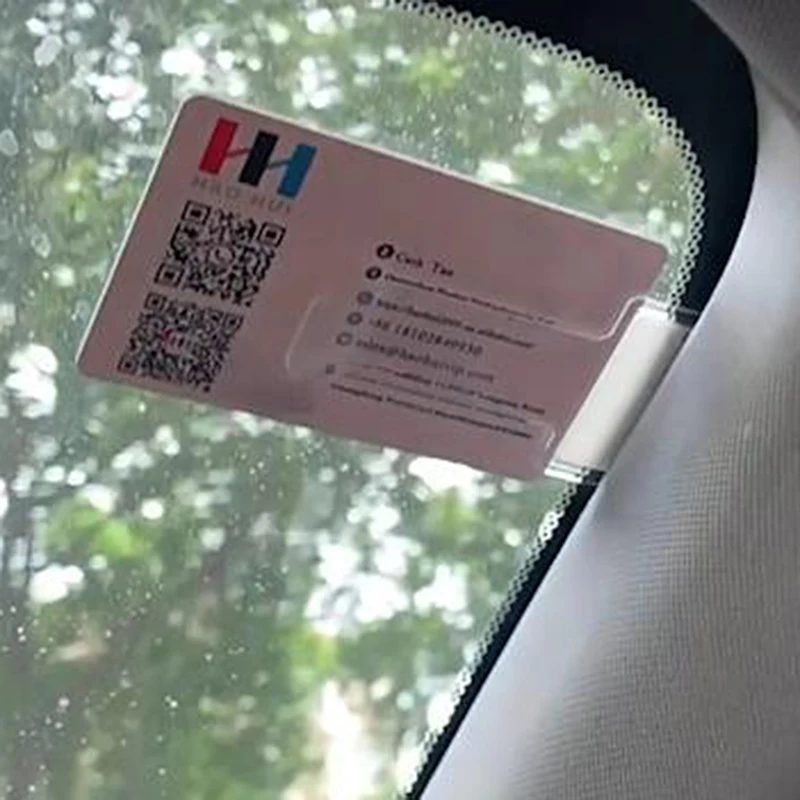 Soporte para Pegatina de Matrícula de Coche, Plástico Transparente Autoadhesivo para Parabrisas, Clip para Permiso de Seguro de Vehículo, Accesorio Universal para Auto