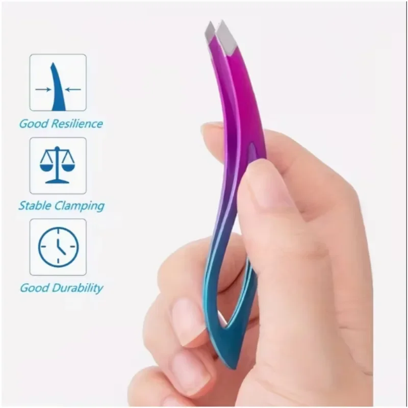 Pinzette di precisione in acciaio inossidabile Strumento per la depilazione del viso per la toelettatura della barba e delle sopracciglia, essenziale per truccatori professionisti