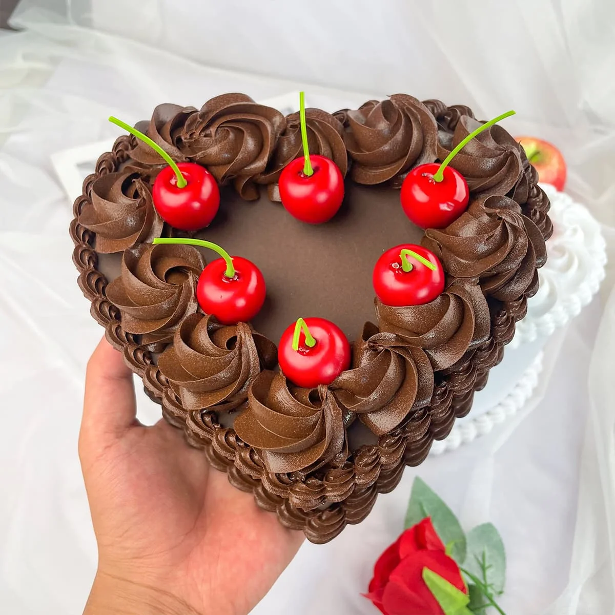 Heart Shaped Chocolate Jewelry Box Cute Girls Cherry Decor Trinket Storage Organizer Room Gift Y2K Aesthetic
