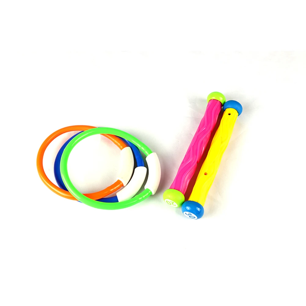 

5 PCS Colorful Diving Sticks Beach Toys Swim Dive Swimming Ring Kids Rings Child