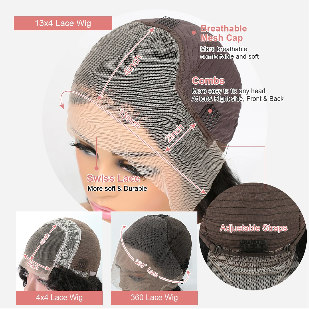 Water Wave Lace Front Wig 300 Density 13x4 13x6 Hd Lace Frontal Full 360 Curly Human Hair Wig For Women Deep Wave Human Hair Wig