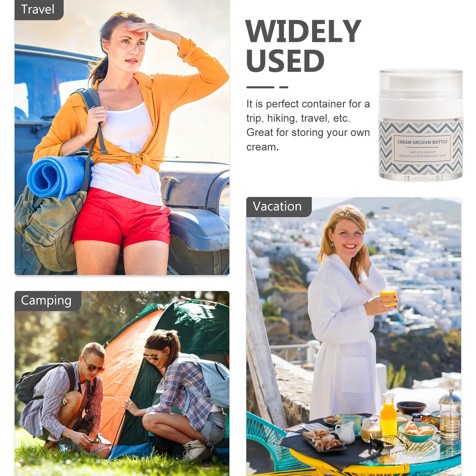 

2pcs Empty Cream Jars Travel Size Portable Lotion Containers Refillable Dispenser For Skincare Makeup Samples