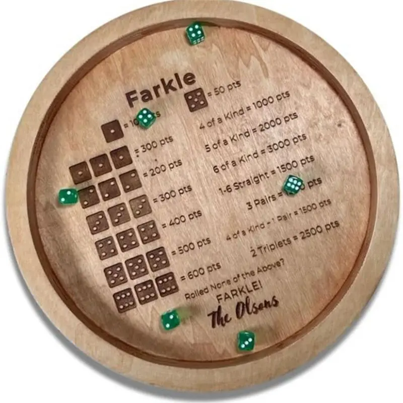 

【New User-Coupon!】Wooden Dice Tray For Farkle Classic Dice Game, Farkle Dice Tray, Farkle Classic Dice Game, Dice Tray