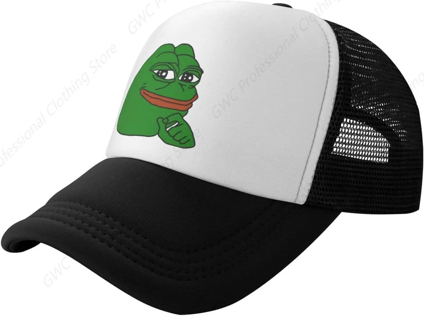 

The Frog Thinking Trucker Hats for Both Men and Women - Mesh Baseball Snapback Hats Black