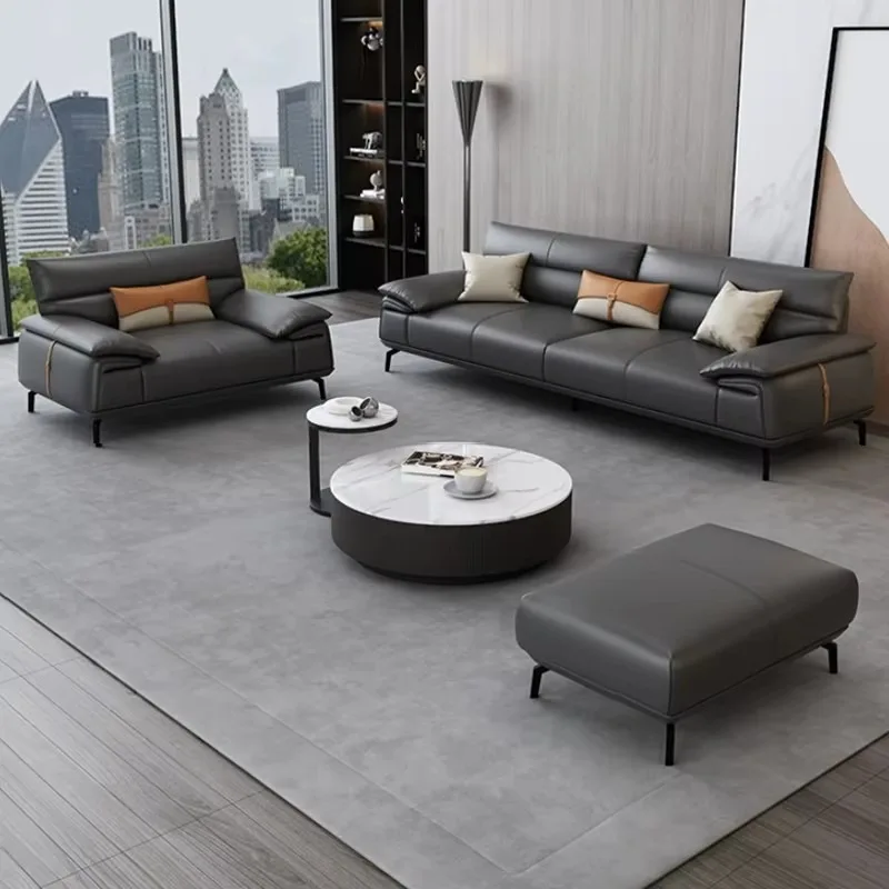 Modern Hotel Living Room Three Seat Sectional Sofa Set PU Leather Luxury Sofa for Home Office Hospital Bedroom Use