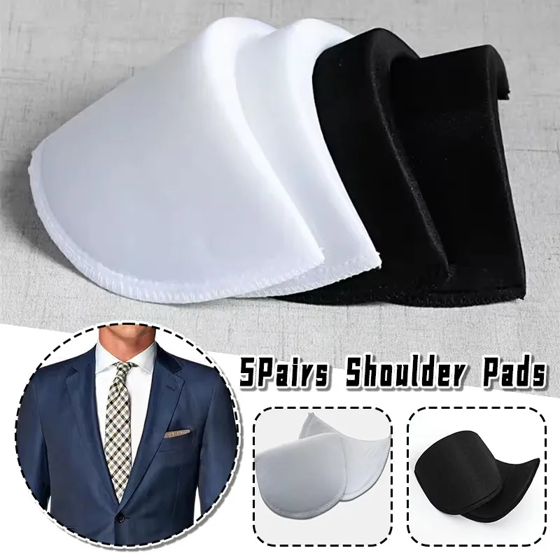 

5Pairs 11x14cm Blazer Shoulder Pads Blouse Soft Padded Overcoat DIY Apparel Sewing Foam Shoulder Pads for Blazer T-shirt Clothes