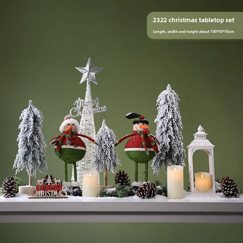 Plateau de table pour arbre de noël, ornements, scène de décoration de noël, paquet de déguisement d'atmosphère festive